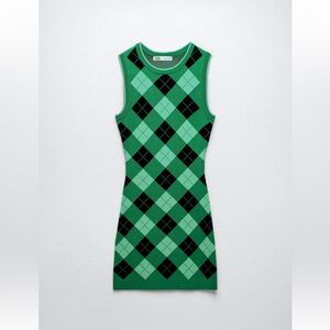 Zara Diamond Patterned Knit Dress